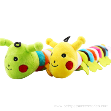 plush caterpillar shape stuffed squeaky dog chew toys